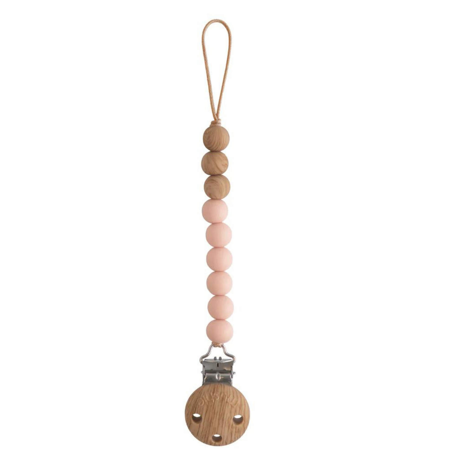 Eva Silicone Pacifier Clip, Blush