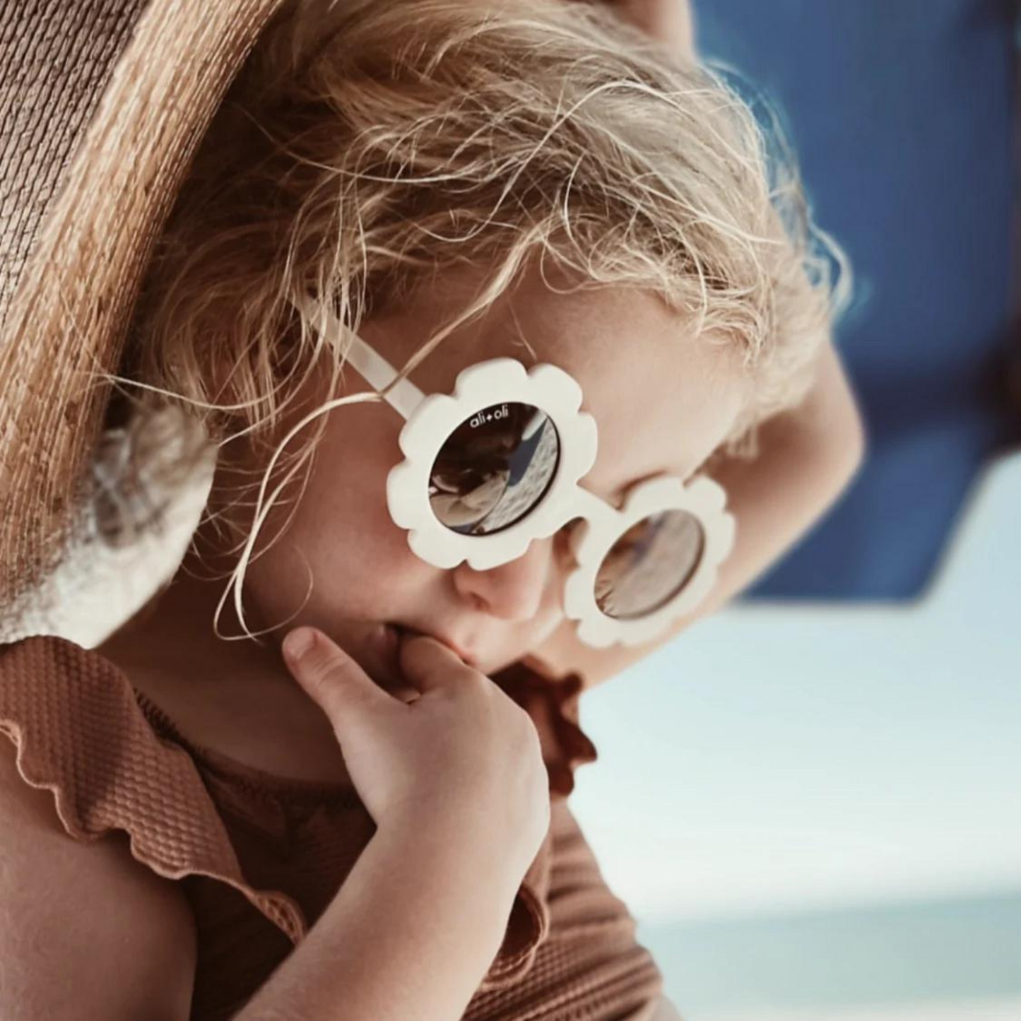 Flower Sunglasses for Kids, White