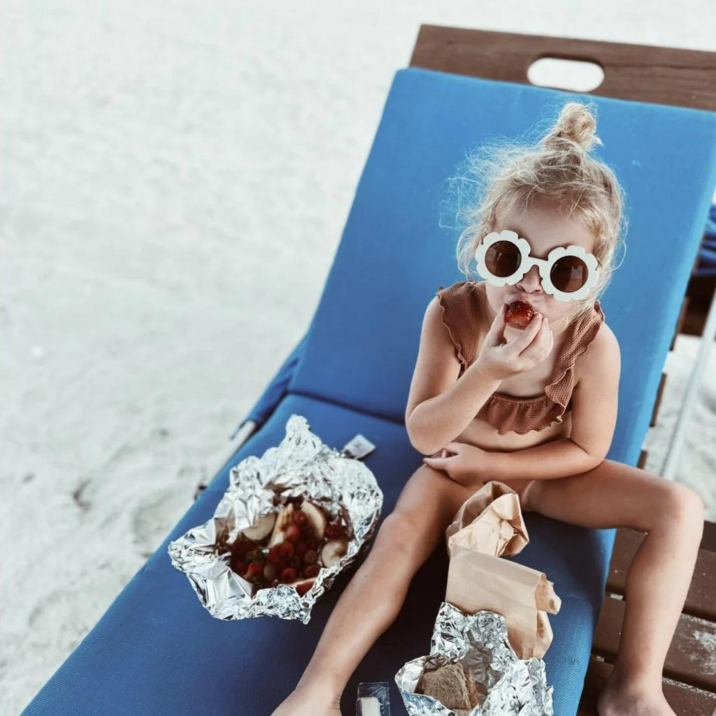 Flower Sunglasses for Kids, White