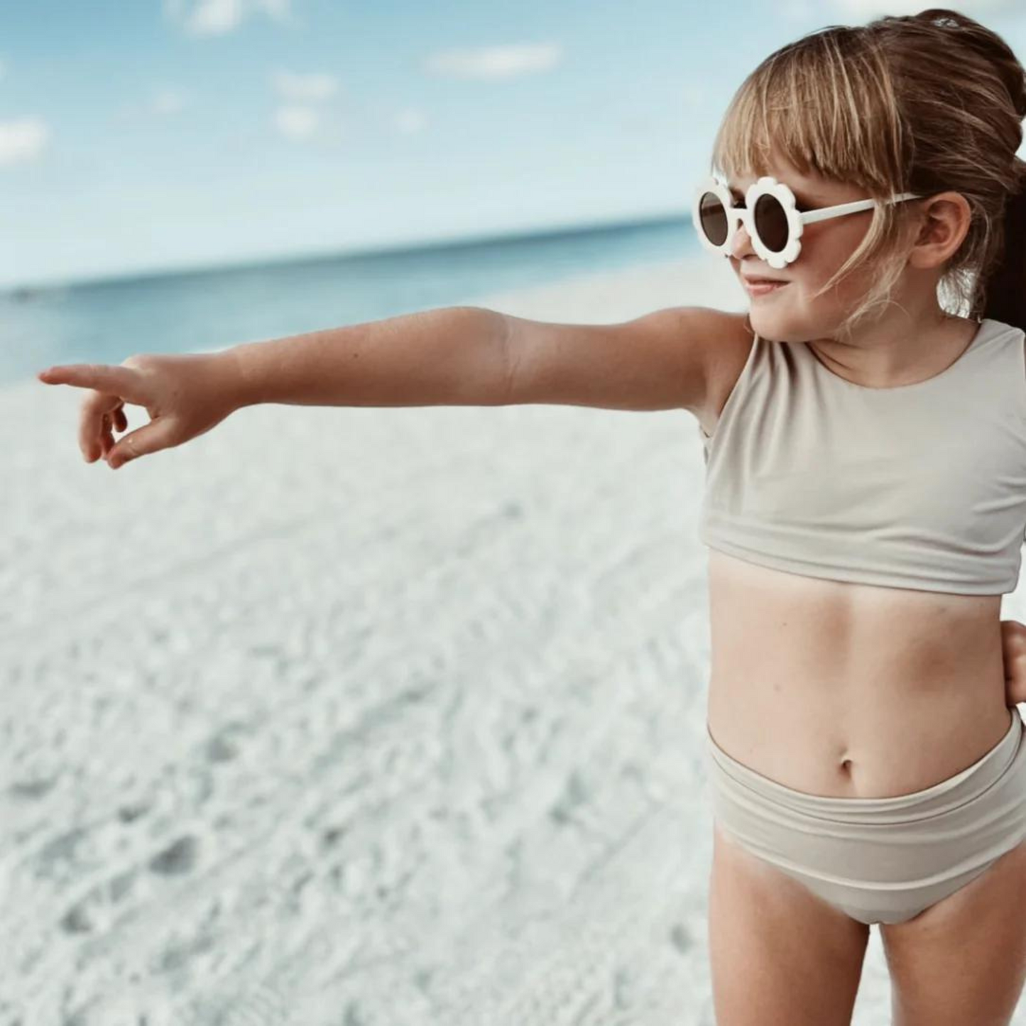 Flower Sunglasses for Kids, White