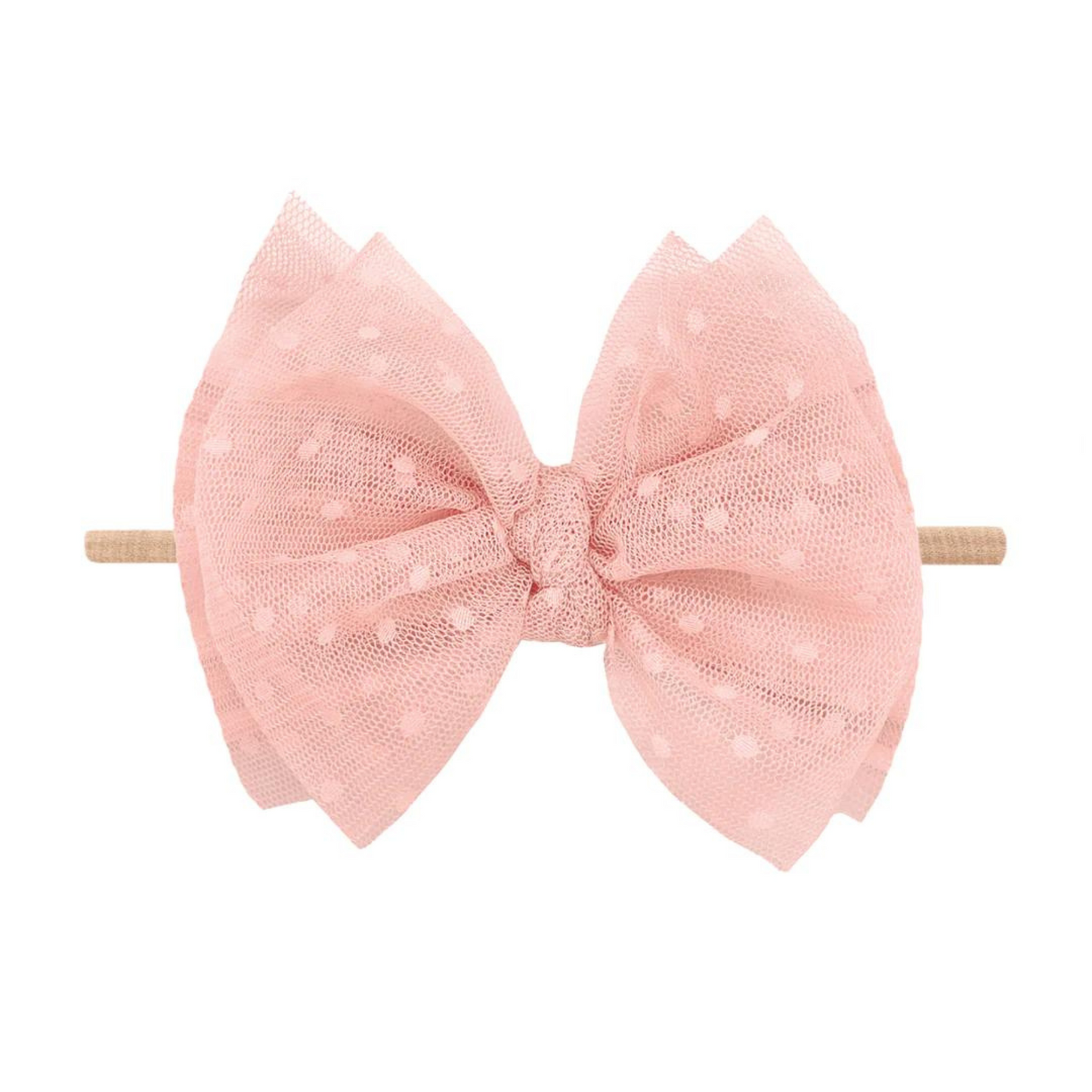 Tulle FAB Skinny Bow, Blush / Rose Quartz