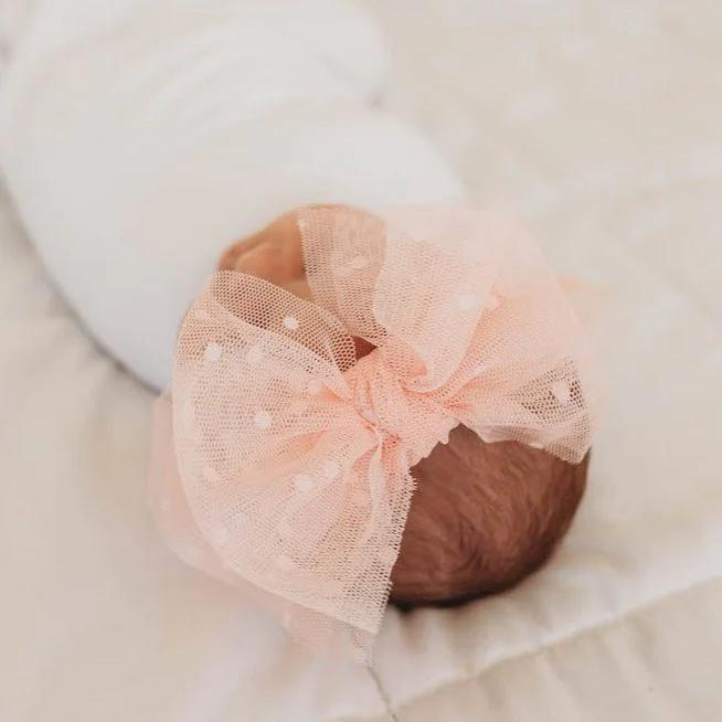Tulle FAB Skinny Bow, Blush / Rose Quartz