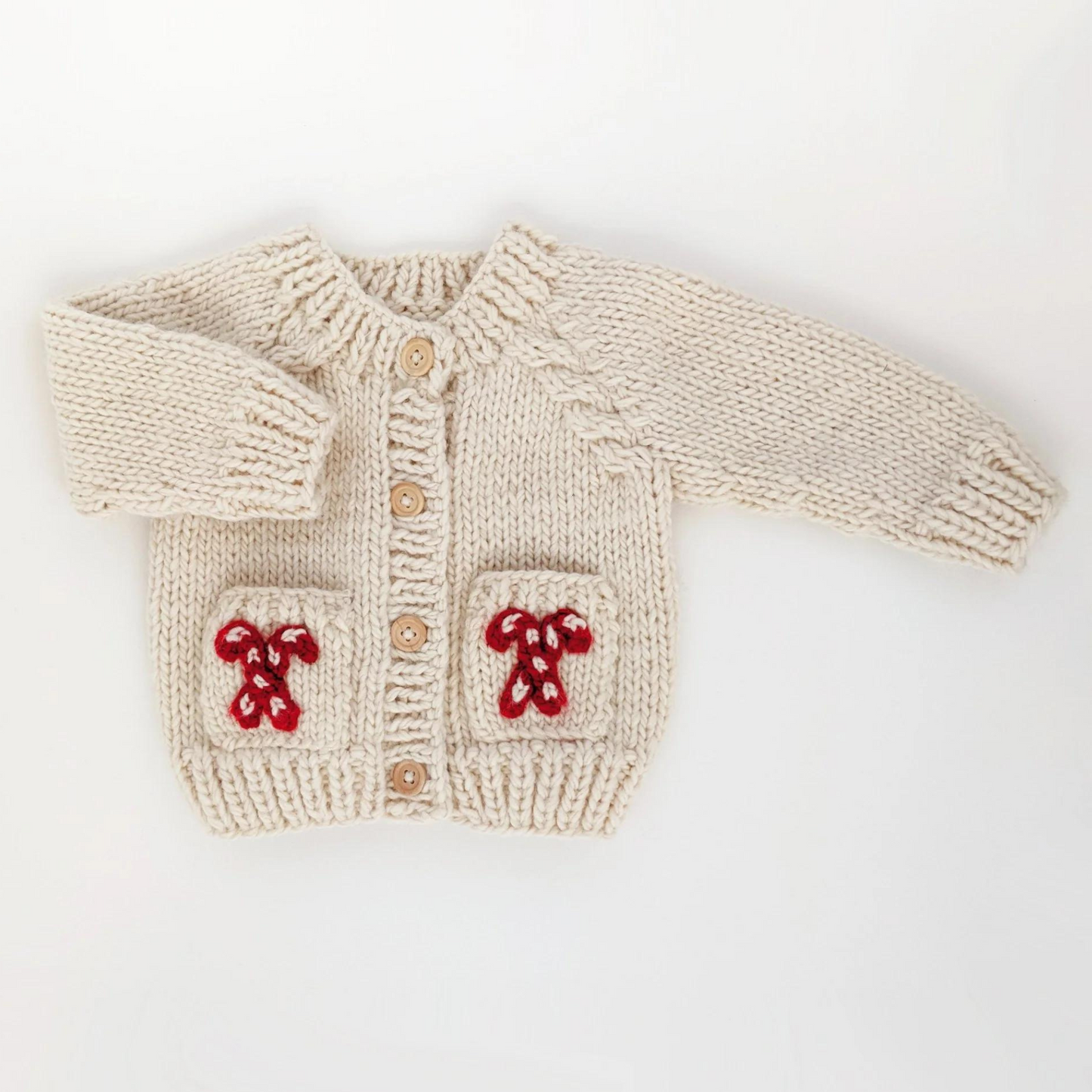 Candy Cane Cardigan Knit Sweater