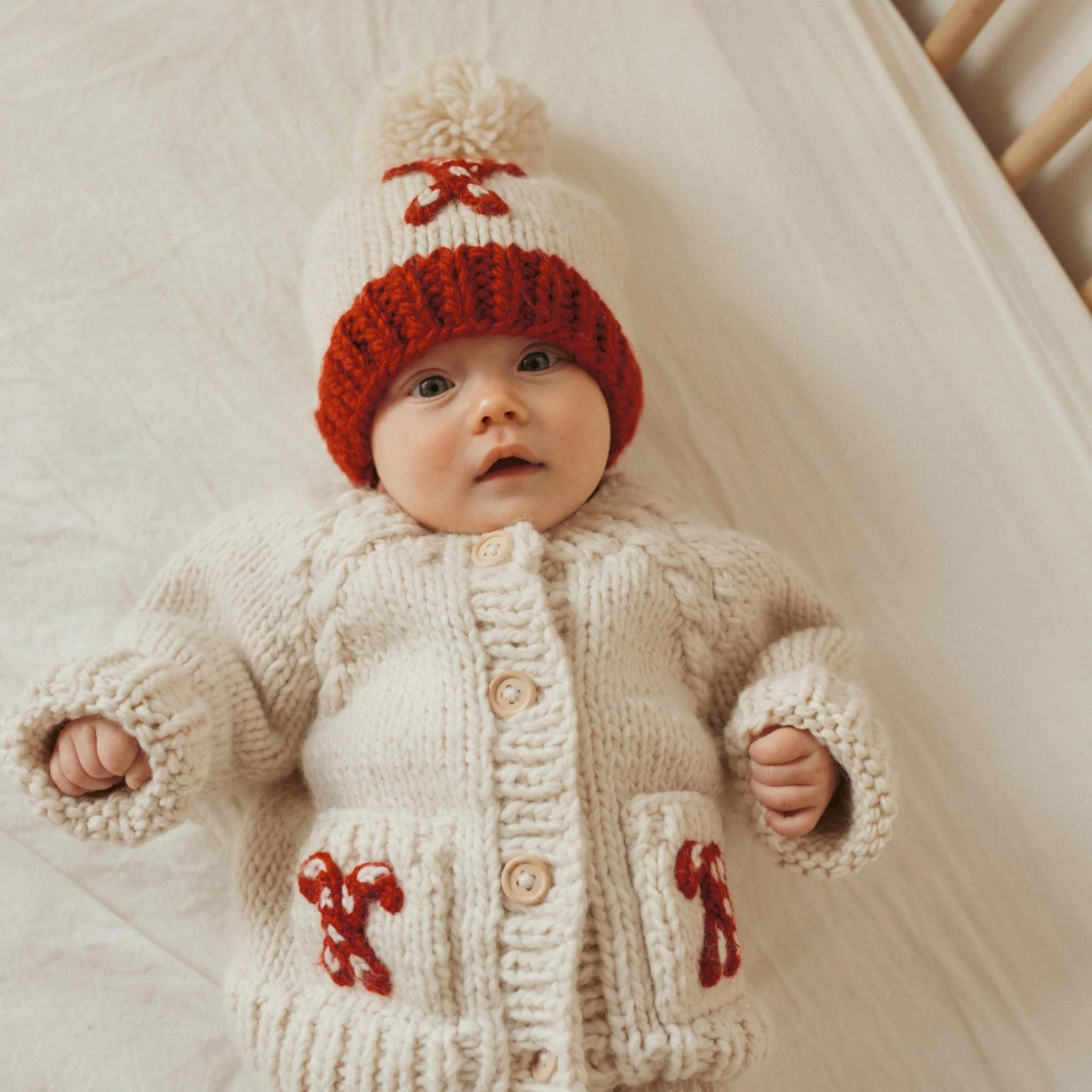 Candy Cane Cardigan Knit Sweater