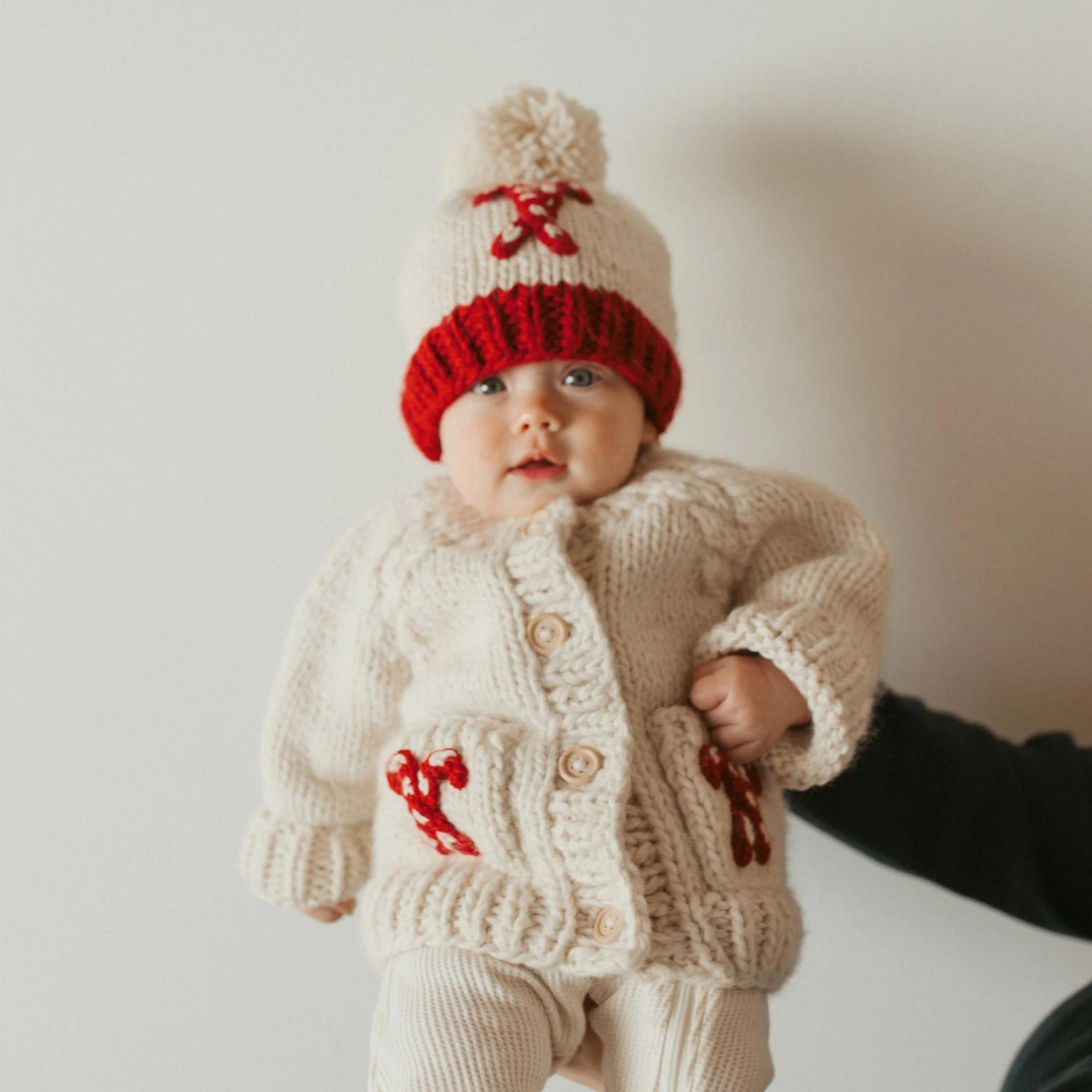 Candy Cane Cardigan Knit Sweater