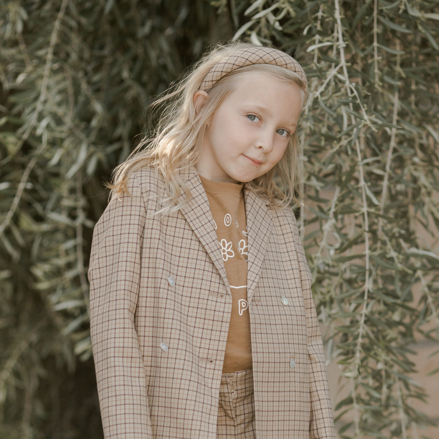 Rylee & Cru Padded Headband, Autumn Plaid