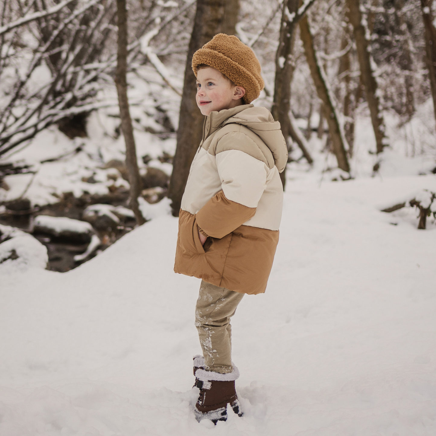 Rylee & Cru Puffer Jacket, Color Block
