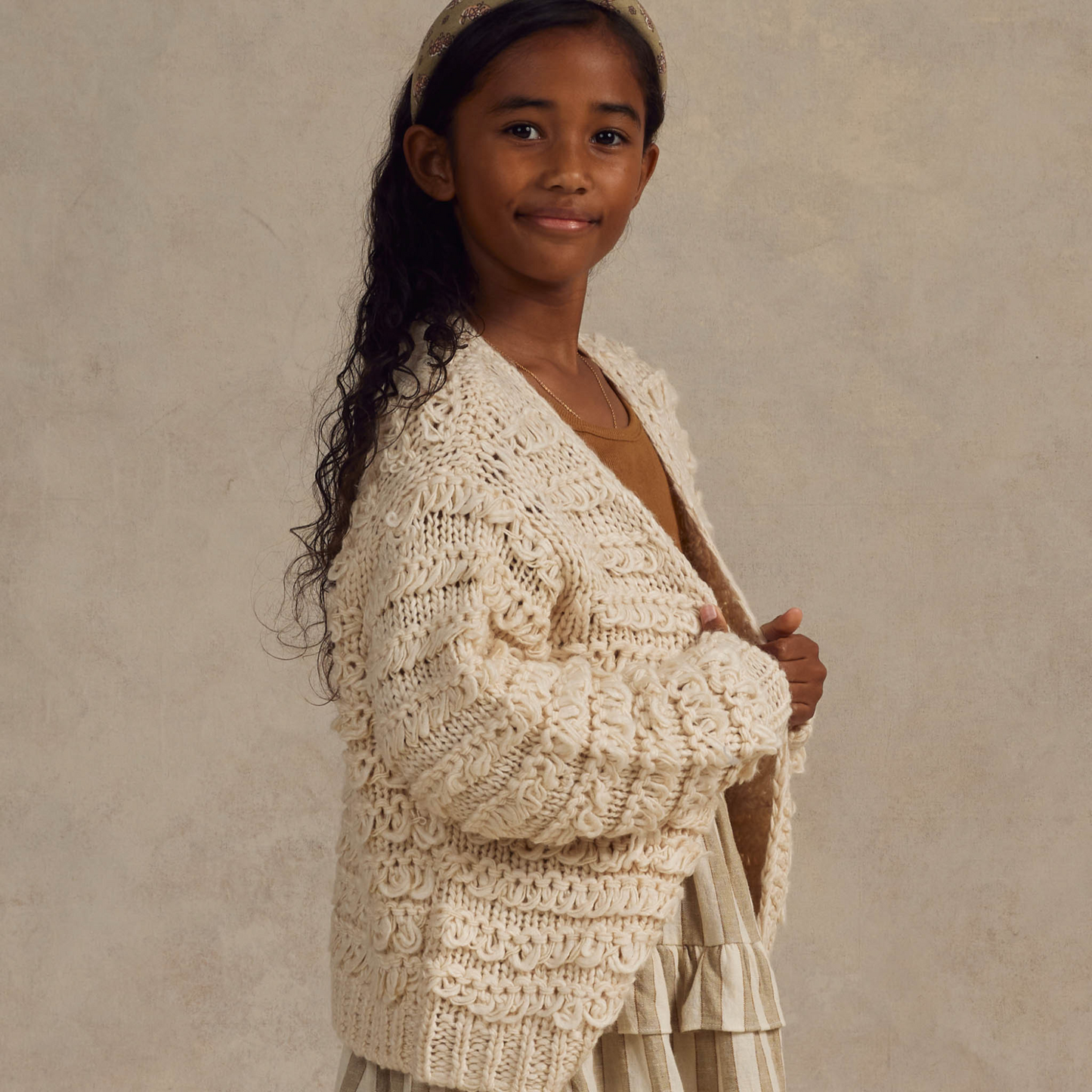 Rylee & Cru Fringe Cardigan, Natural
