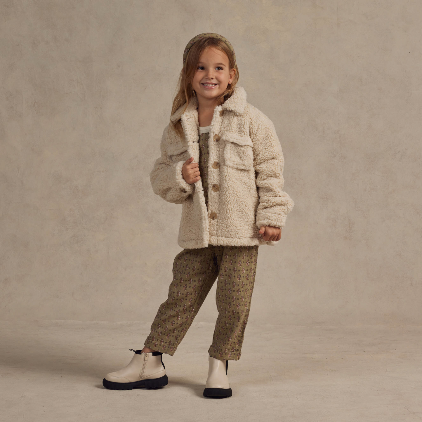 Rylee & Cru Shearling Chore Coat, Natural