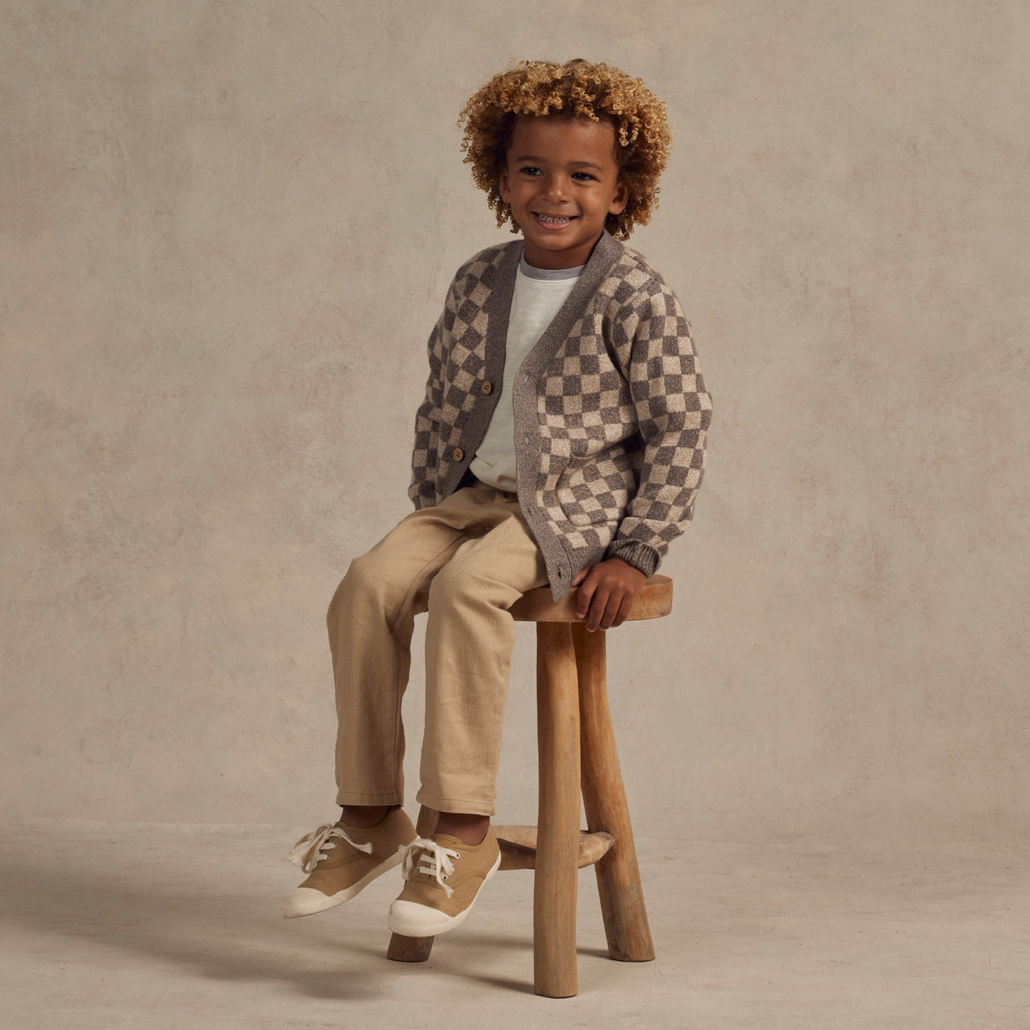 Rylee & Cru Boys Cardigan, Heathered Check