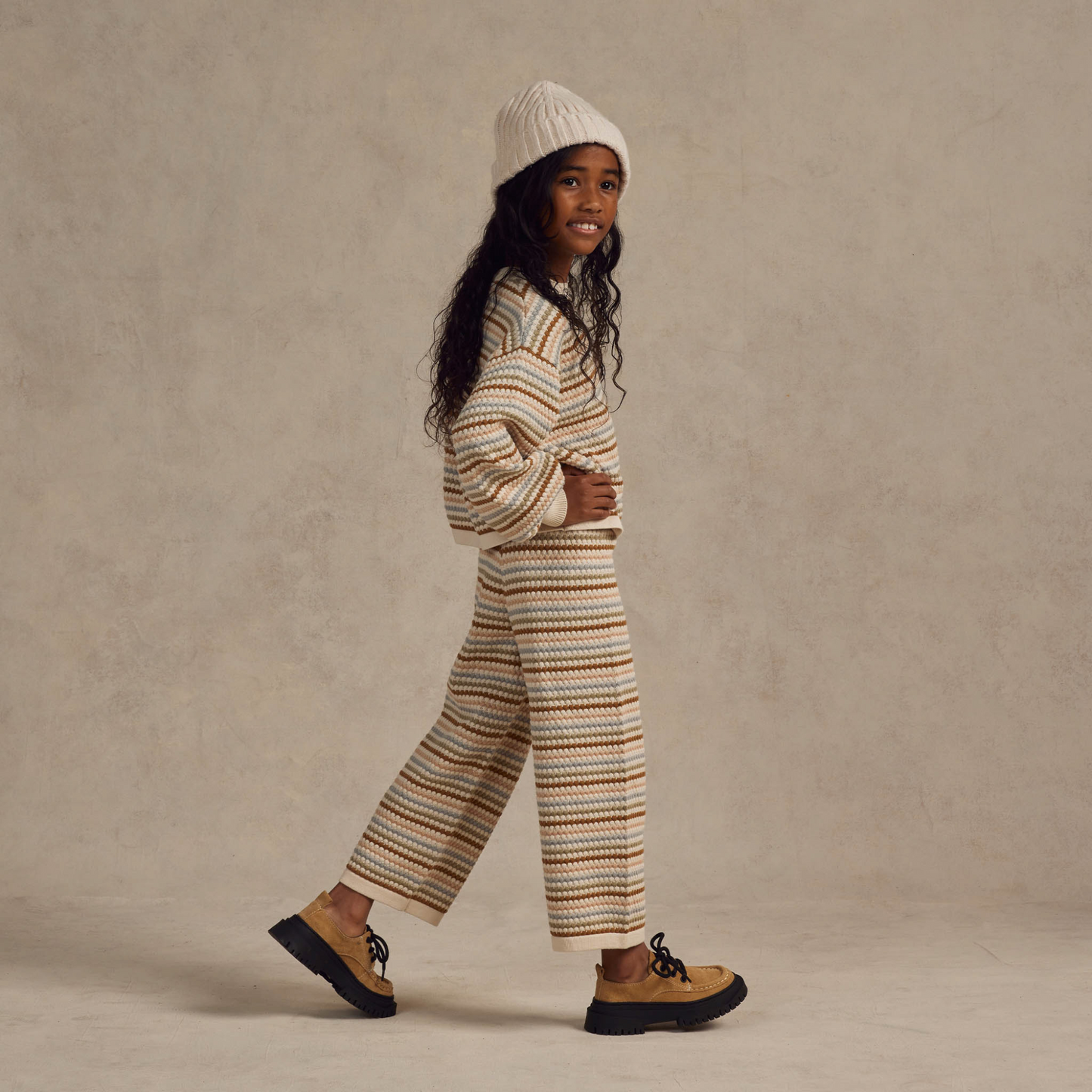 Rylee & Cru Knit Wide Leg Pant, Honeycomb Stripe