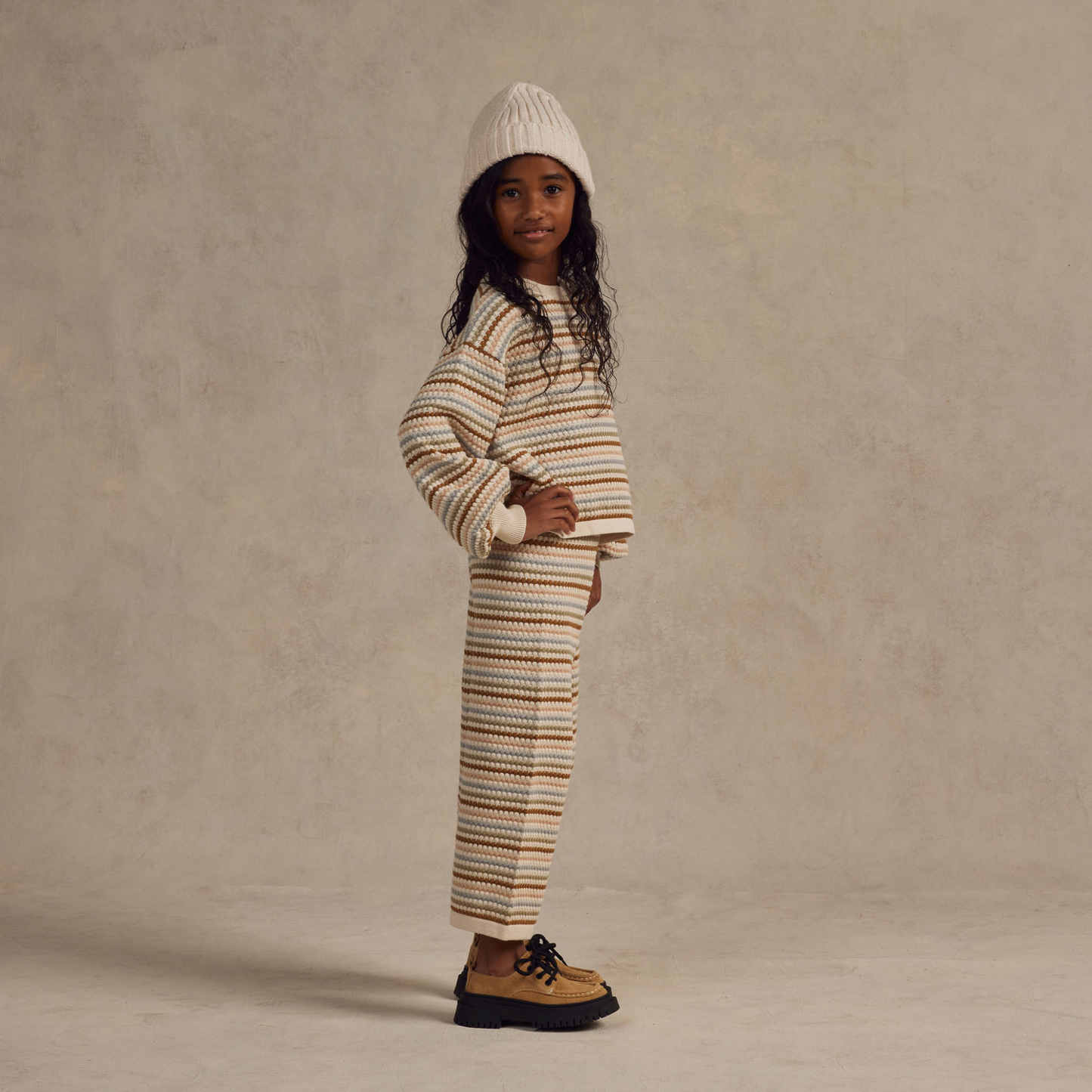 Rylee & Cru Knit Wide Leg Pant, Honeycomb Stripe