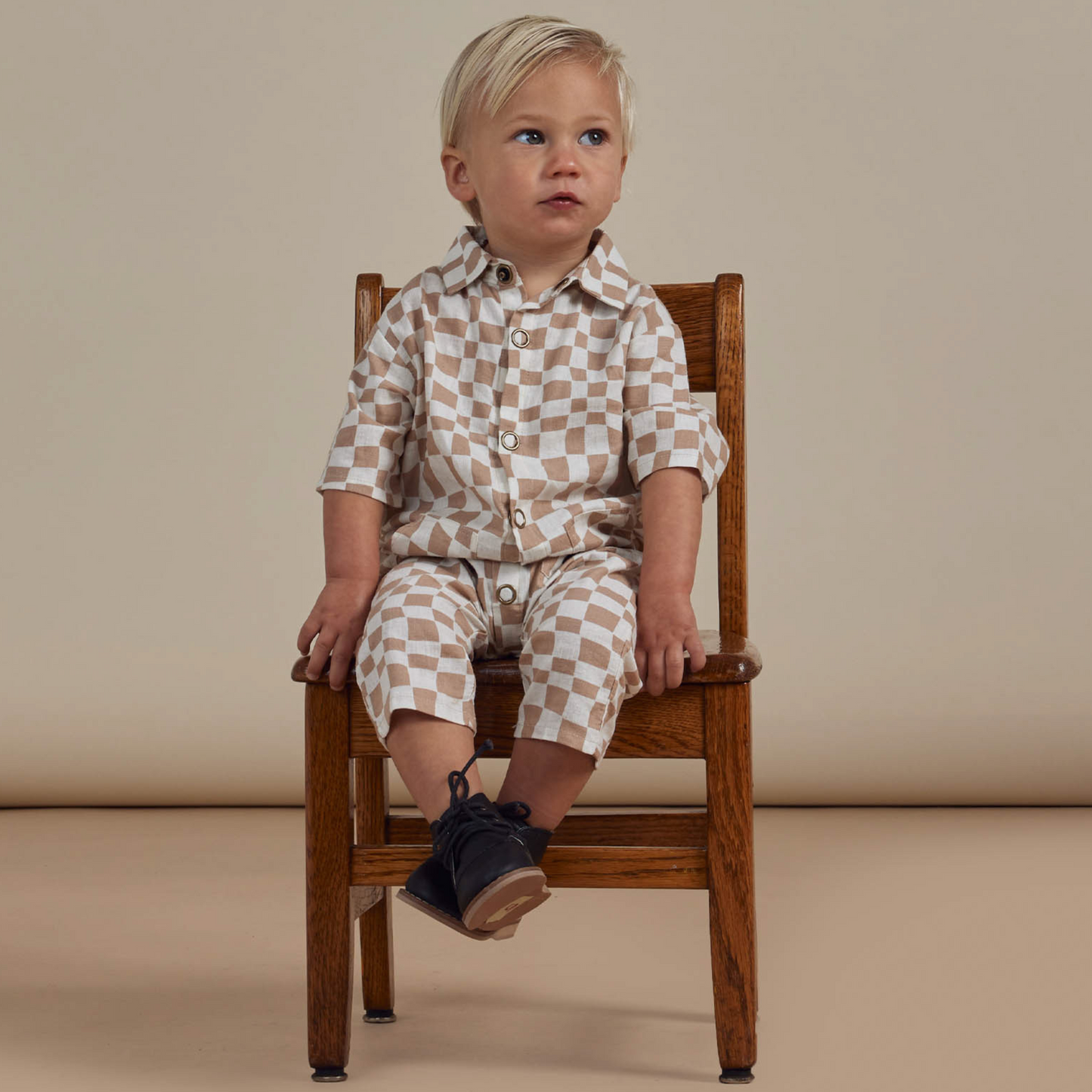 Rylee & Cru Rhett Jumpsuit, Sand Check