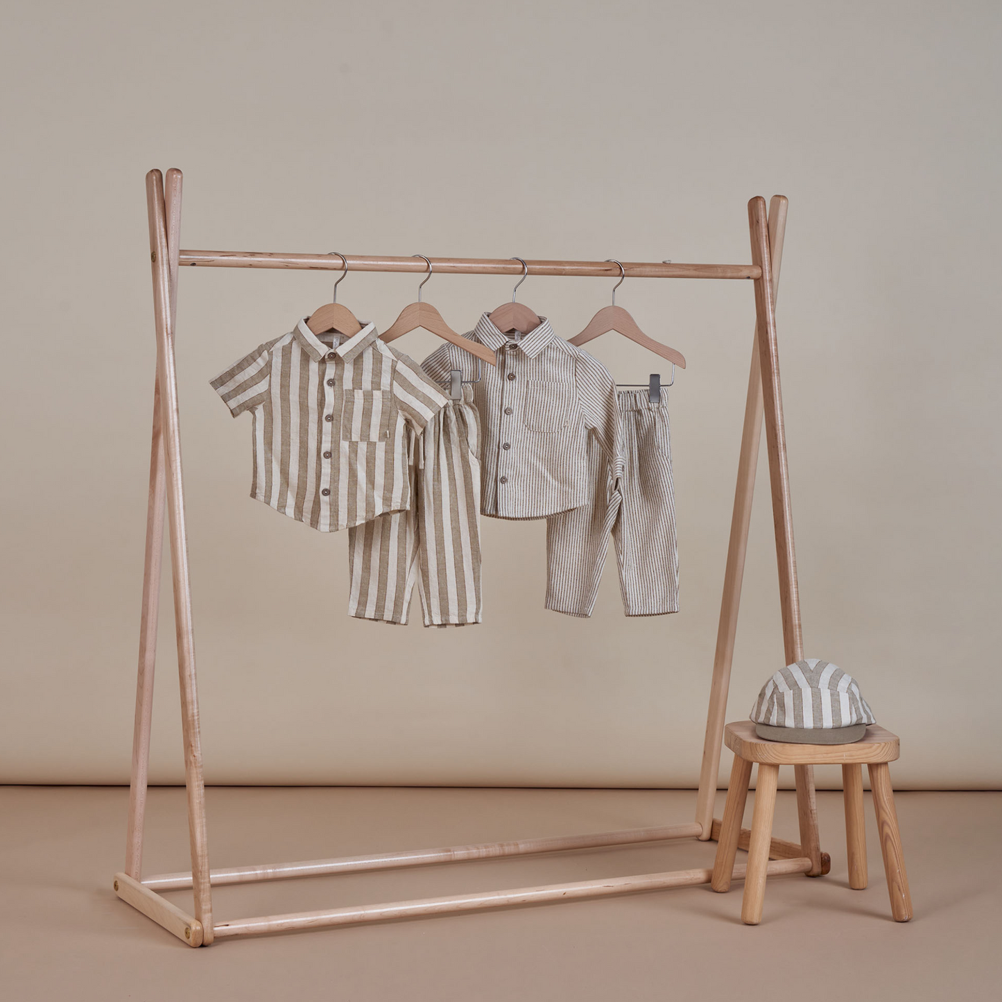 Rylee & Cru Collared Short Sleeve Shirt, Autumn Stripe