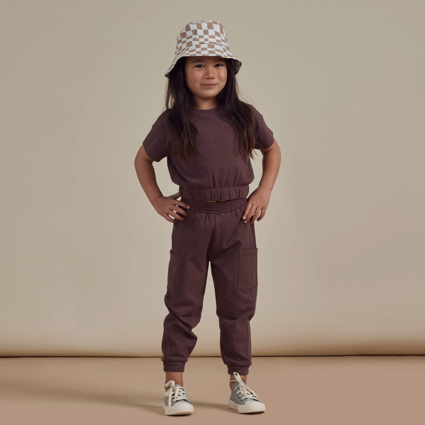 Rylee & Cru Cinched Jersey Tee, Plum