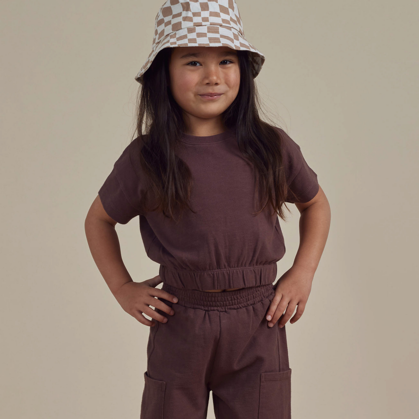 Rylee & Cru Cinched Jersey Tee, Plum