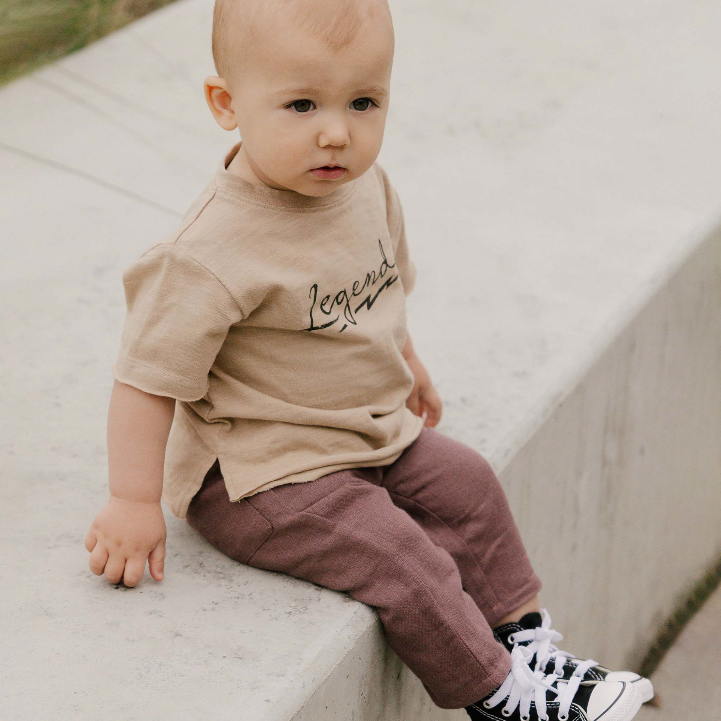 Rylee & Cru Raw Edge Tee, Legend