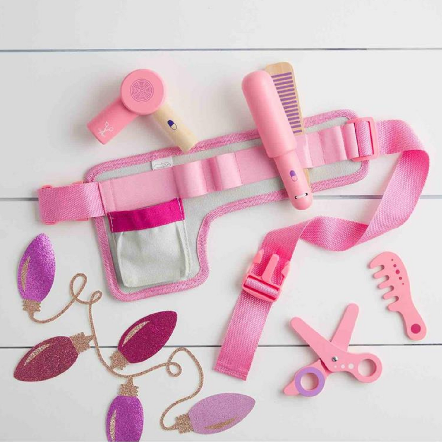 Hair Stylist Tool Belt Wood Toy Set