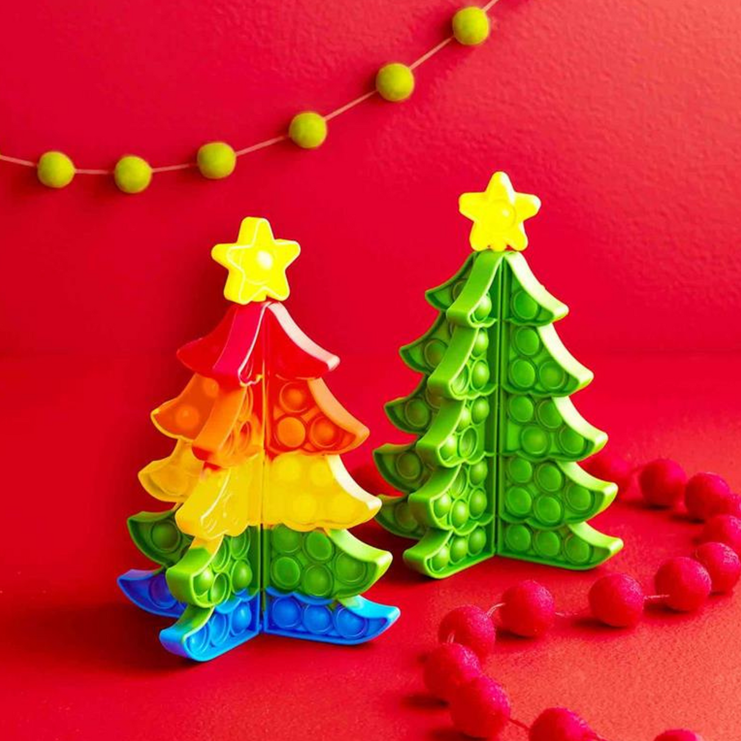 Christmas Tree Silicone Fidget Popper, Multi