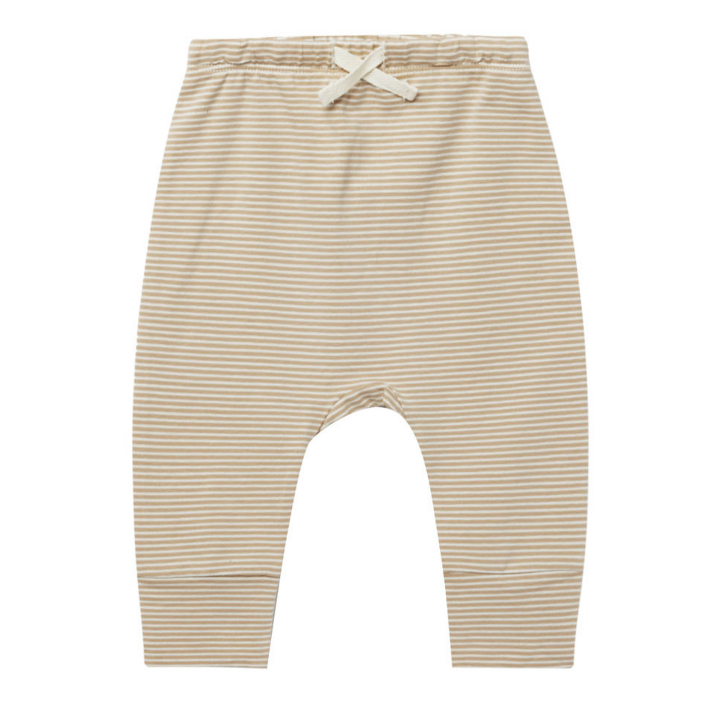 Organic Drawstring Pant, Latte Micro Stripe