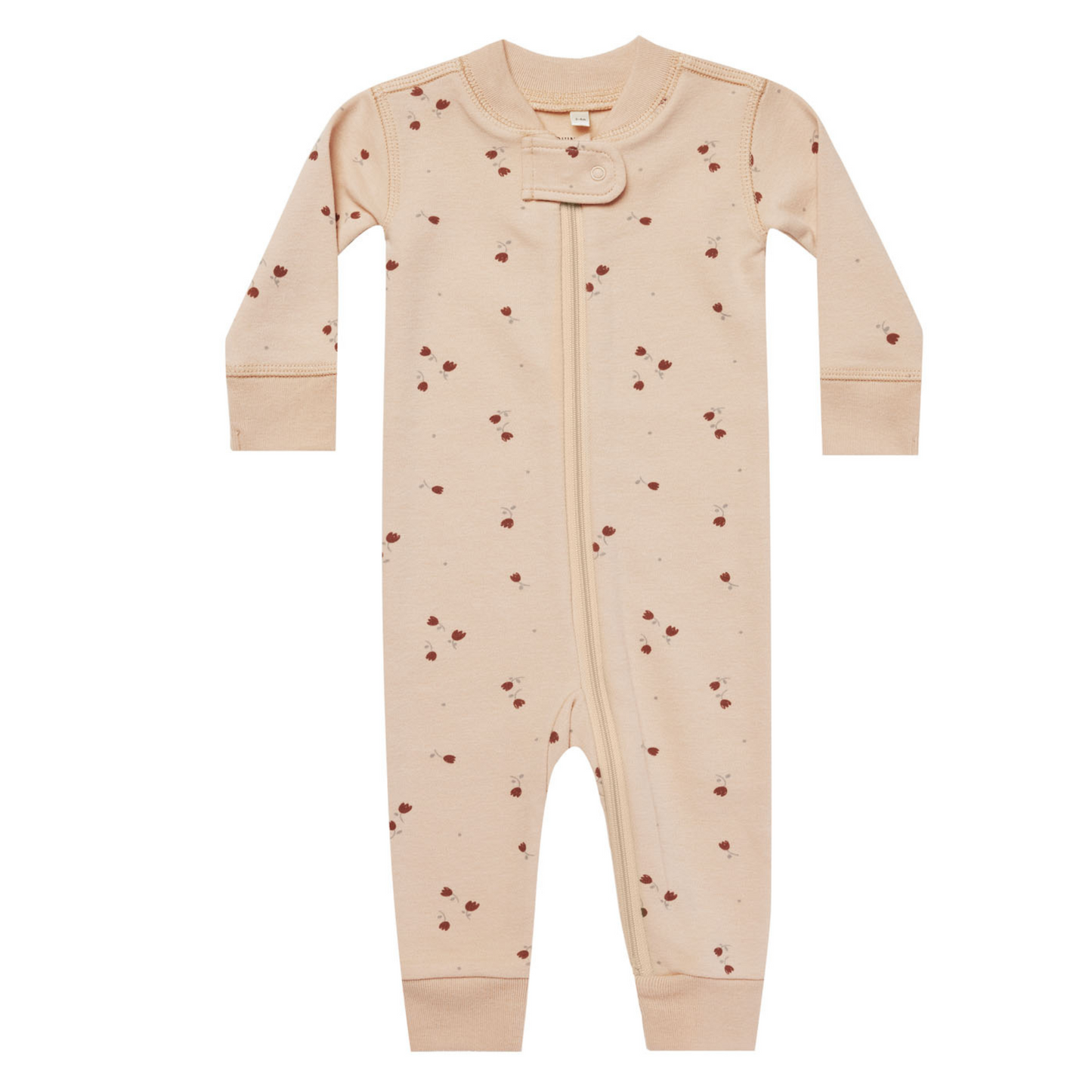 Organic Zip Longsleeve Sleeper, Tulips
