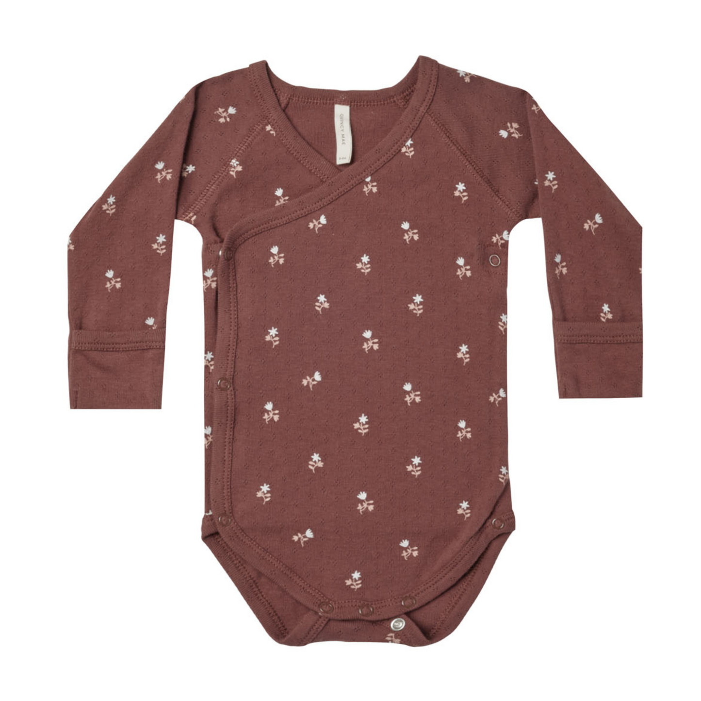 Organic Side-Snap Bodysuit, Plum Fleur