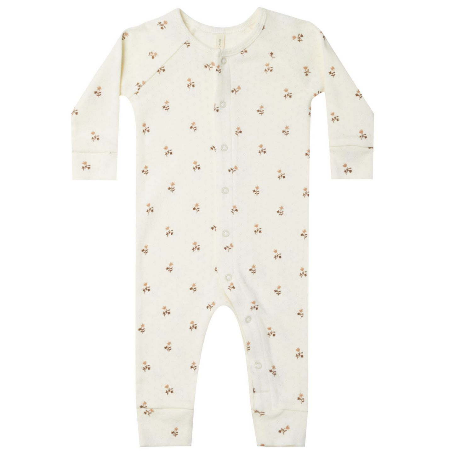 Organic Pointelle Long John, Rose Fleur