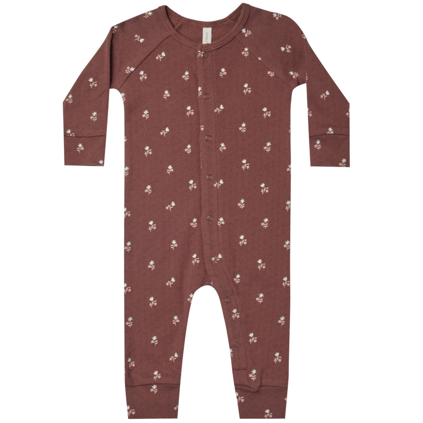 Organic Pointelle Long John, Plum Fleur