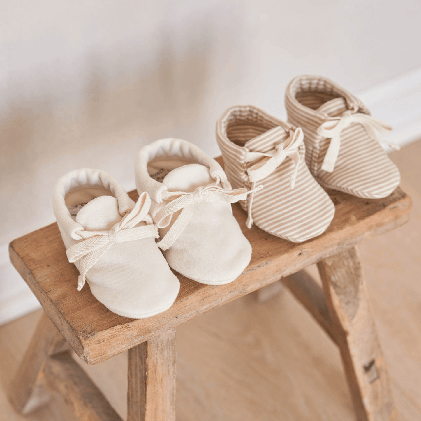 Organic Baby Booties, Ivory