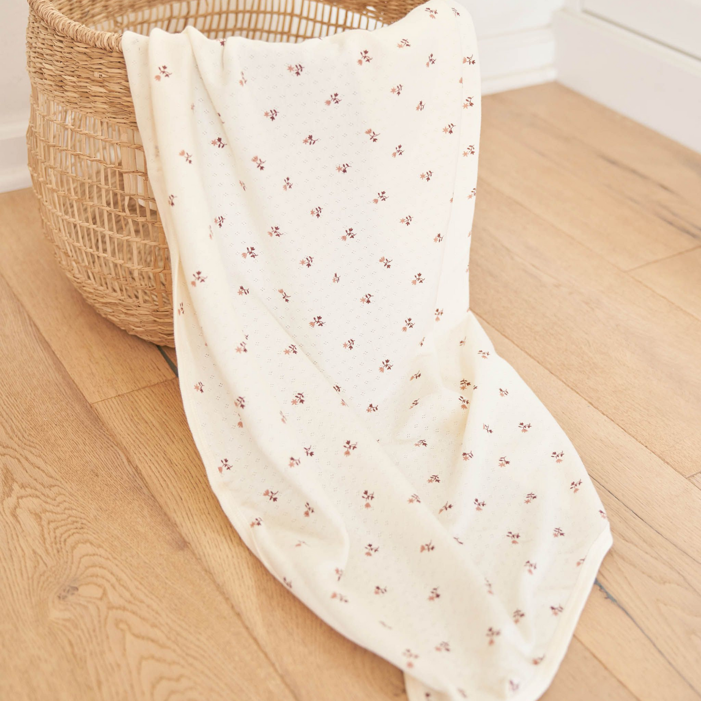 Pointelle Baby Blanket, Rose Fleur