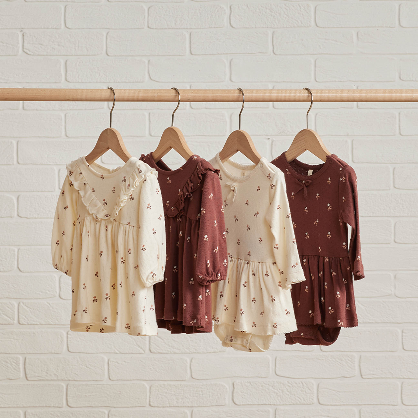 Long Sleeve Ruffle V Dress, Rose Fleur