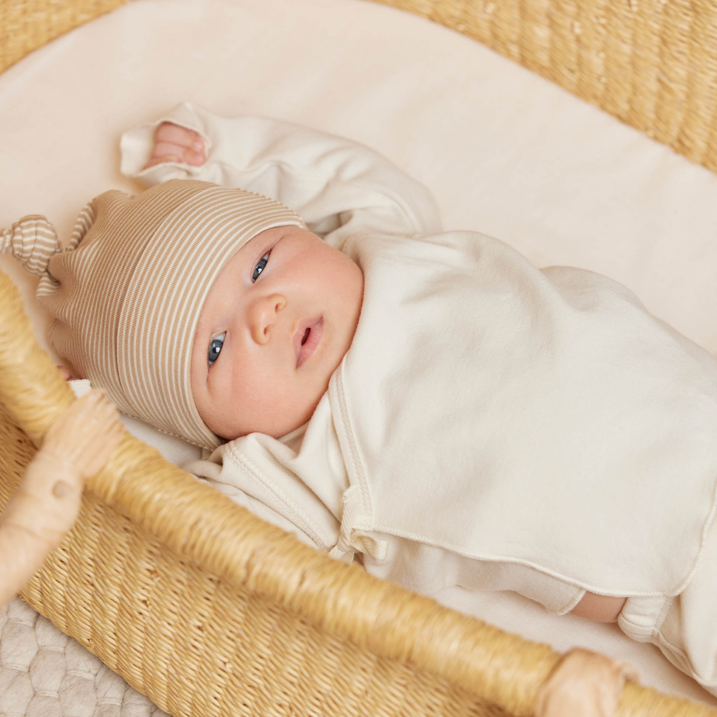 Organic Wrap Top & Footed Pant Set, Ivory