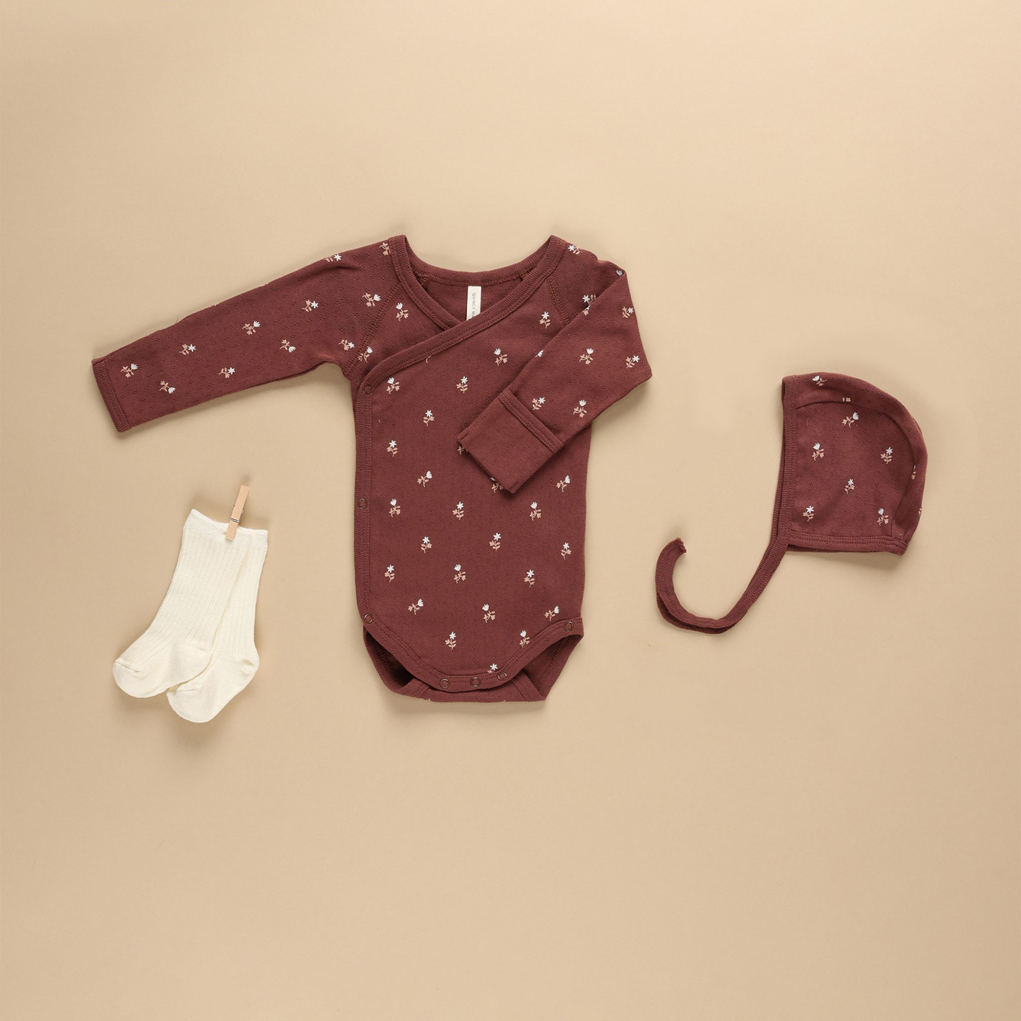 Organic Side-Snap Bodysuit, Plum Fleur