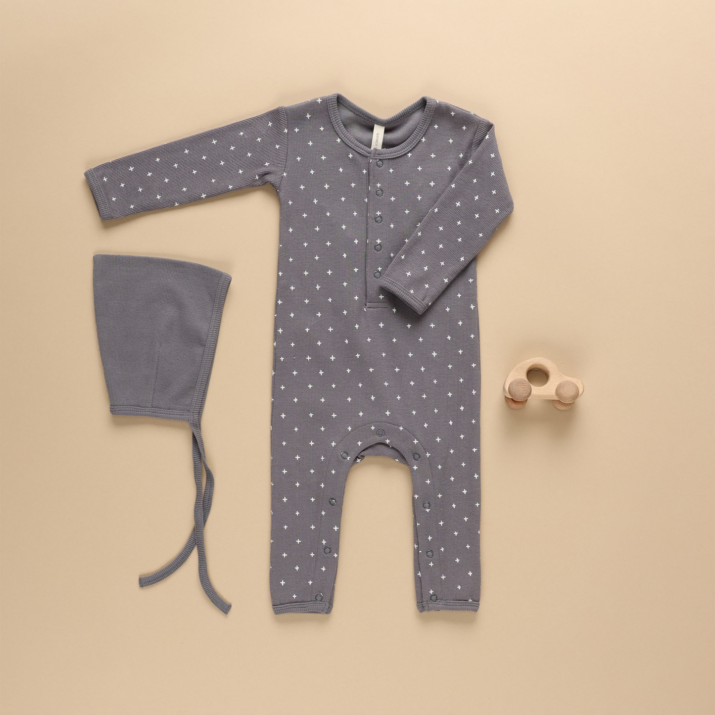Ribbed Baby Jumpsuit, Criss Cross Navy