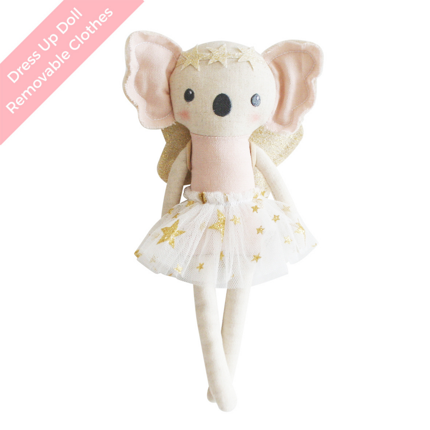 Mini Koala Dress Up Doll, Ivory/Gold