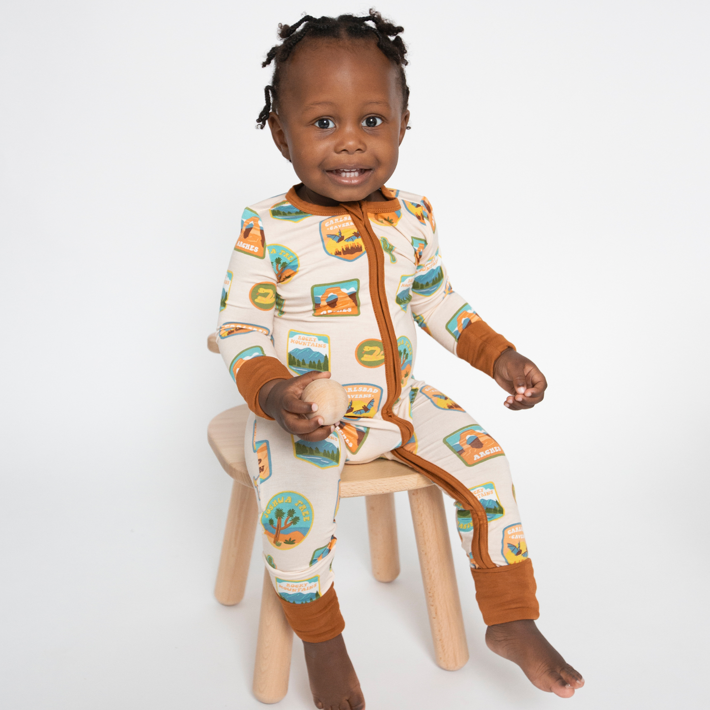 2 Way Zip Romper, National Parks Patches Southwest