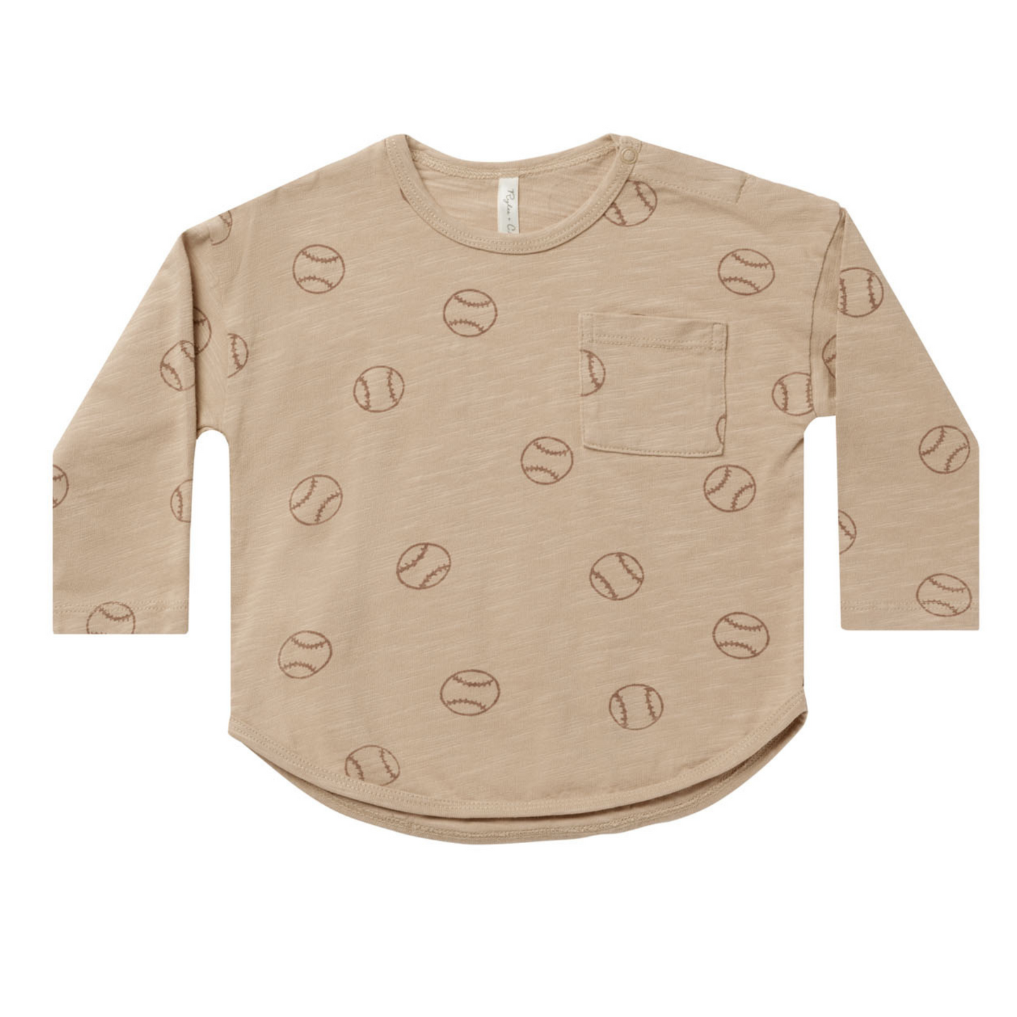 Rylee & Cru Long Sleeve Pocket Tee, Baseball
