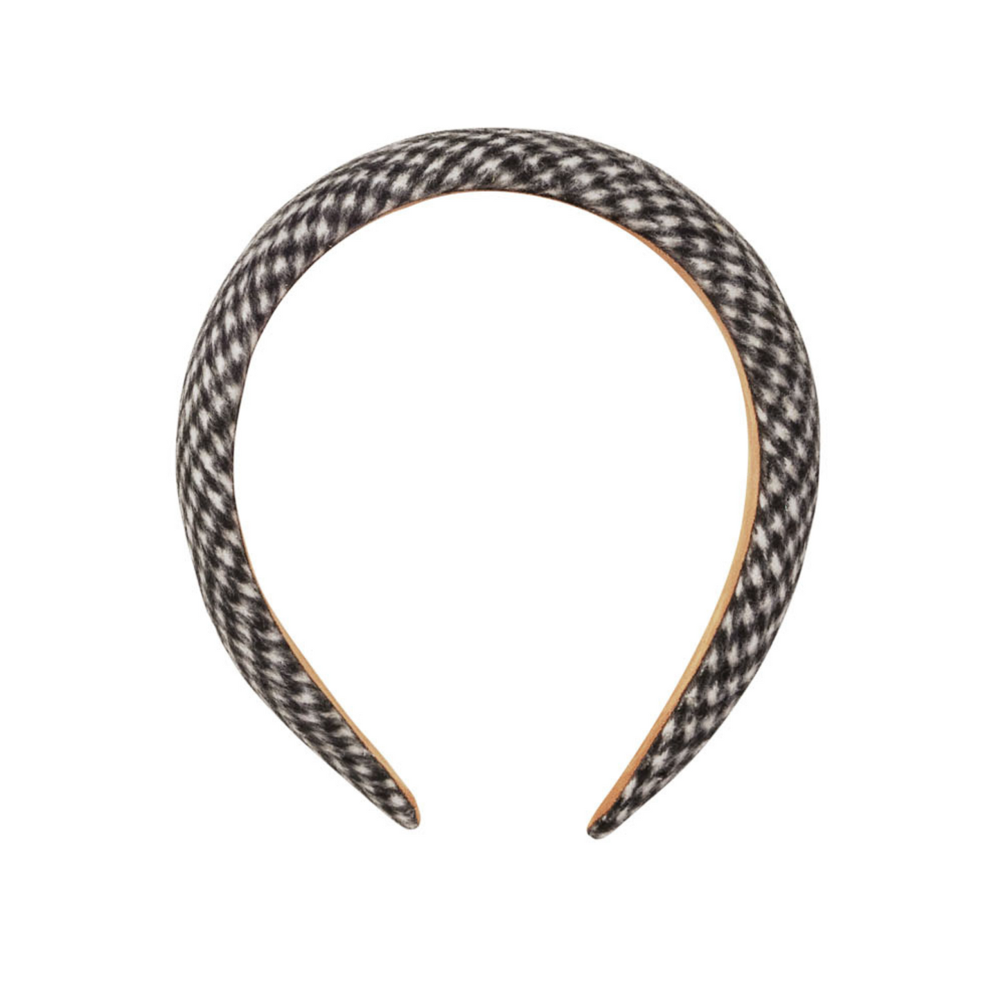 Rylee & Cru Padded Headband, Black Houndstooth