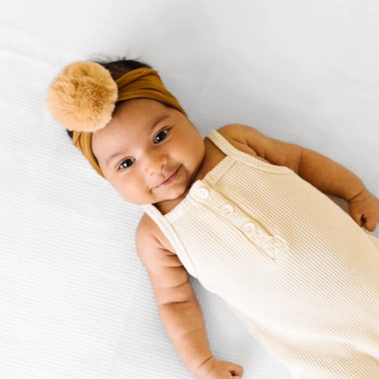 Luxe Fur Pom Headband, Camel