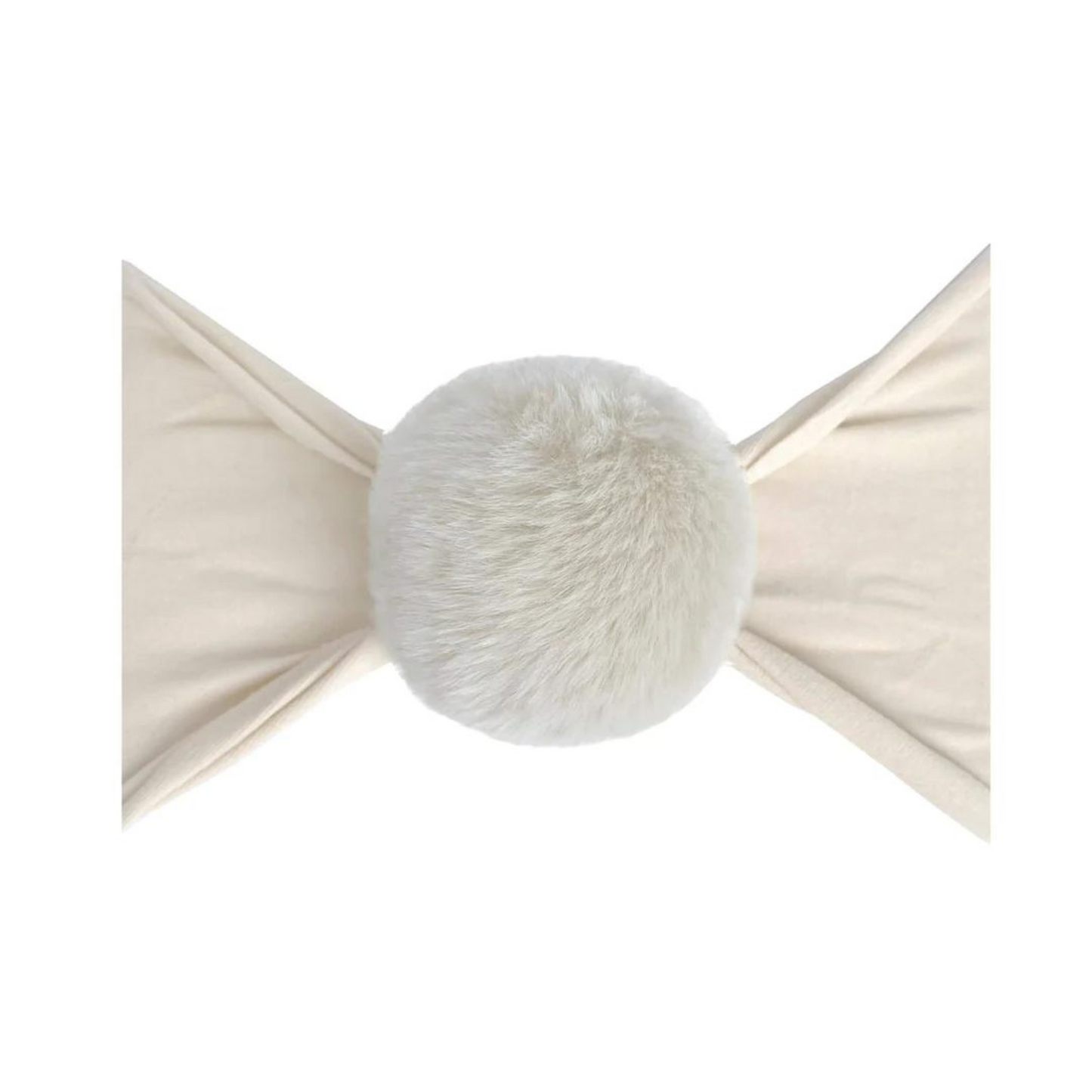 Luxe Fur Pom Headband, Oatmeal