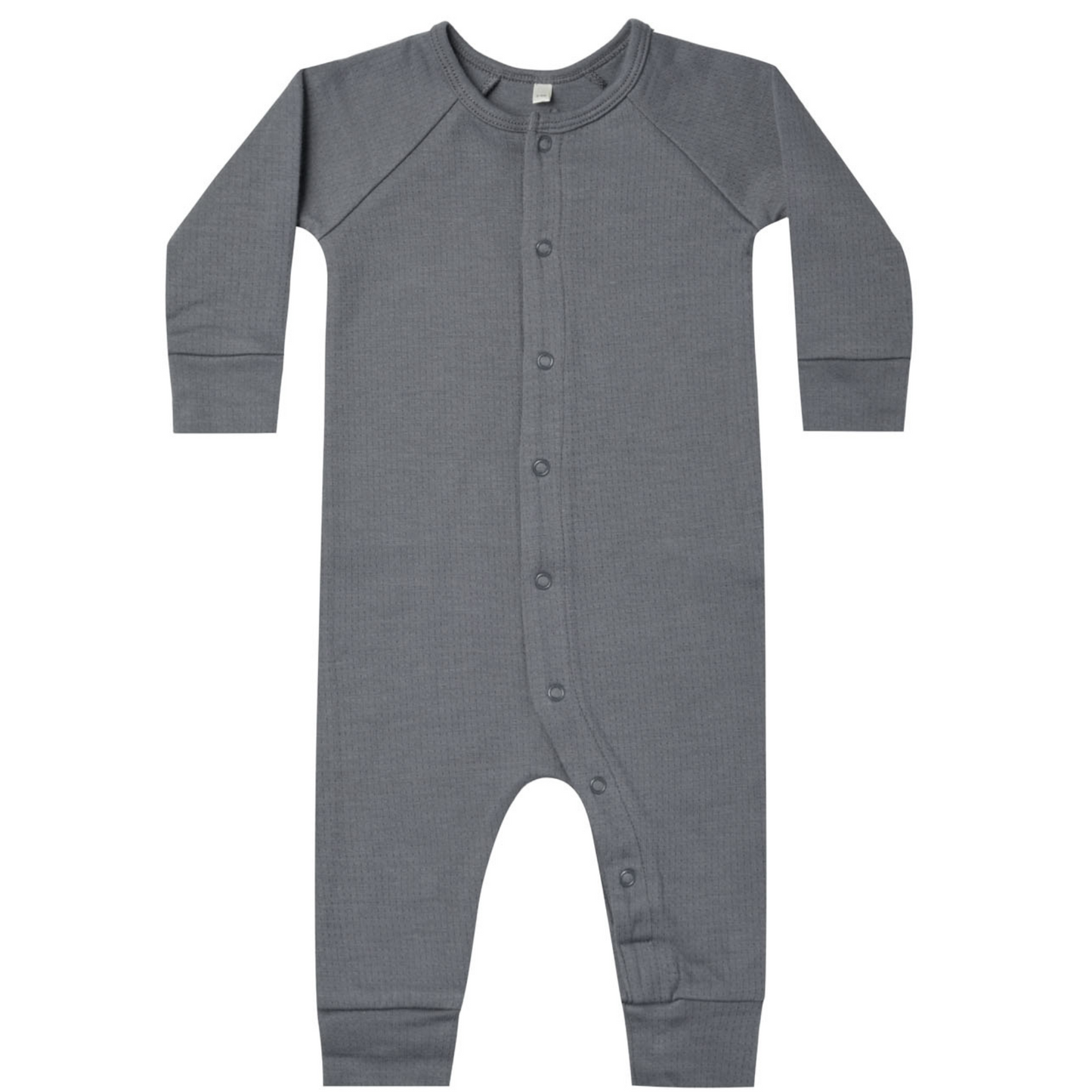 Organic Pointelle Long John, Navy