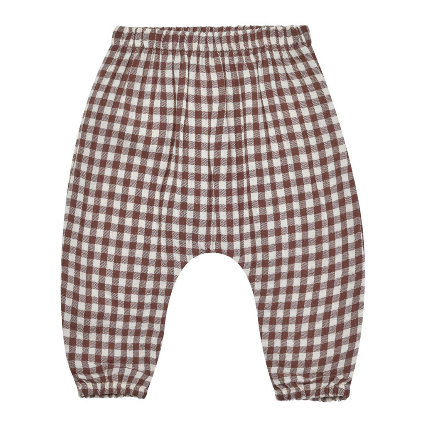 Organic Woven Pant, Plum Gingham