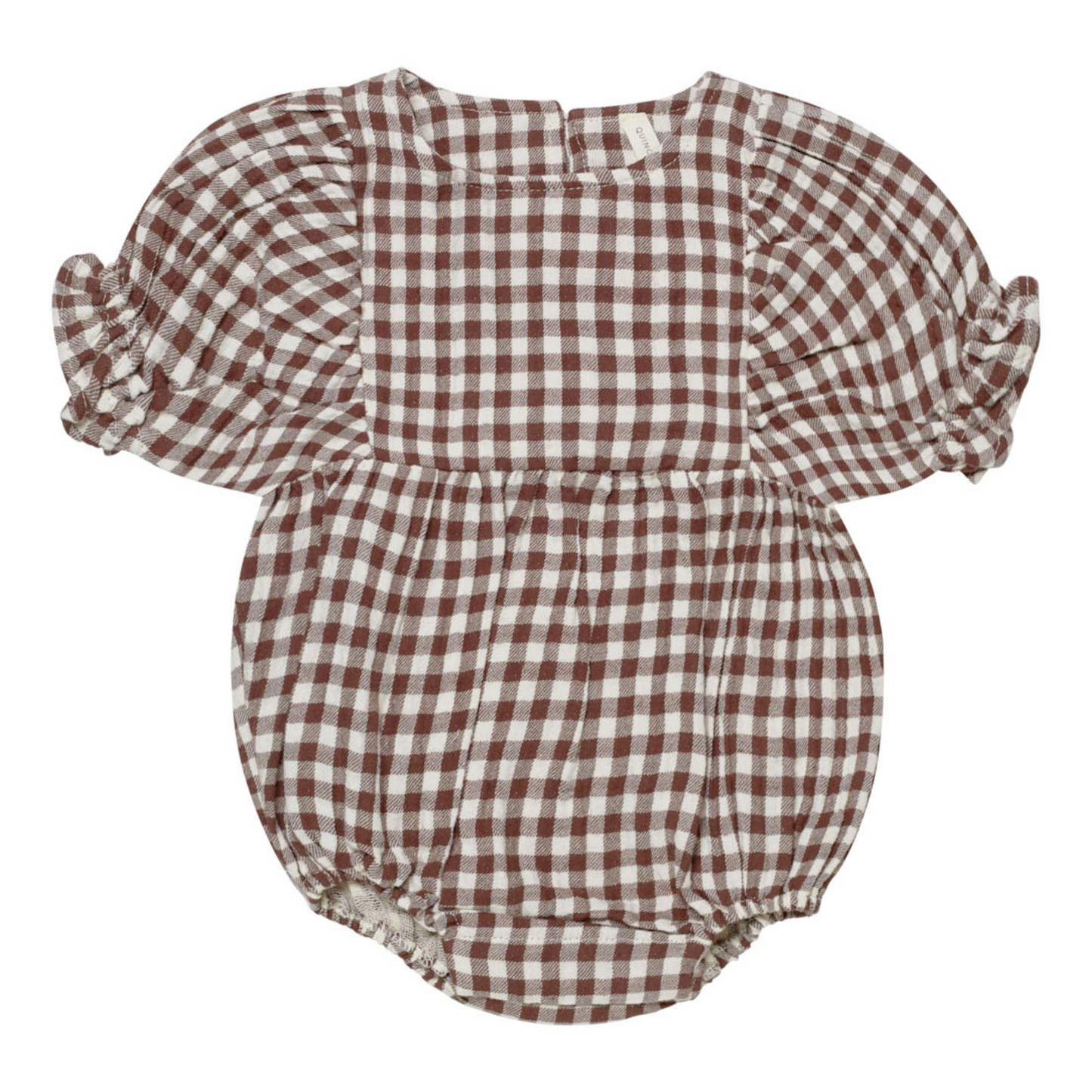 Organic Cosette Romper, Plum Gingham