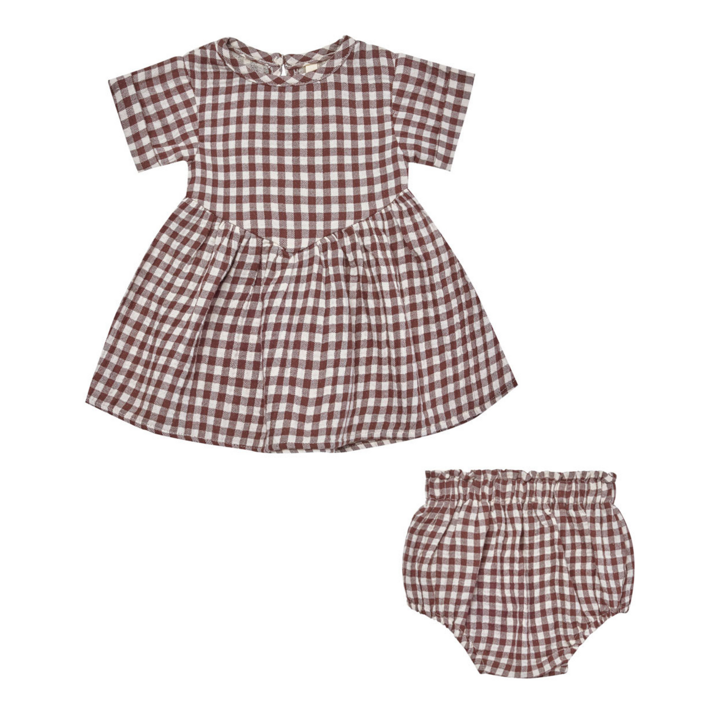 Organic Brielle Dress, Plum Gingham