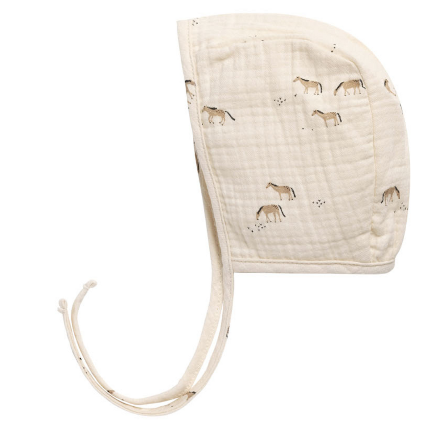 Organic Woven Baby Bonnet, Horses