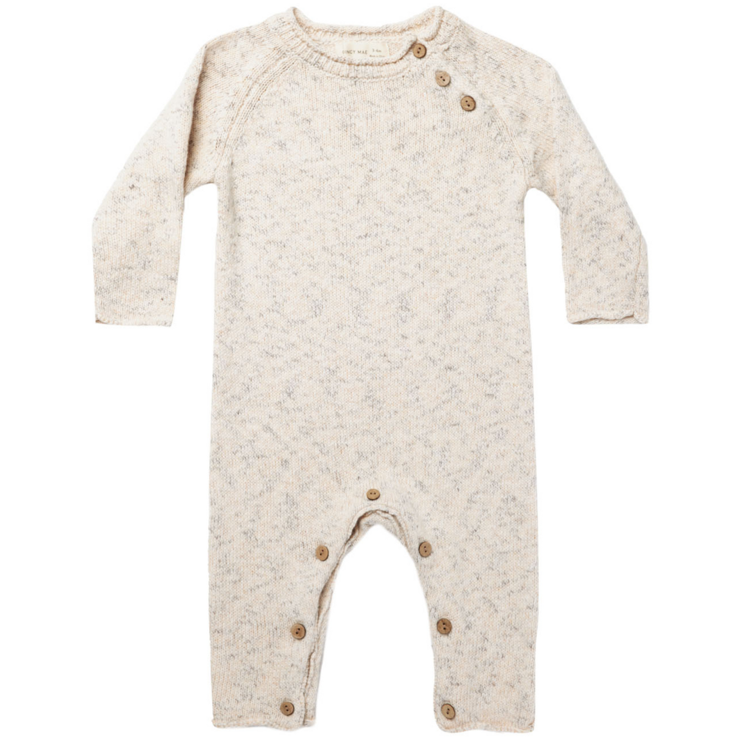 Speckled Knit Jumpsuit, Natural