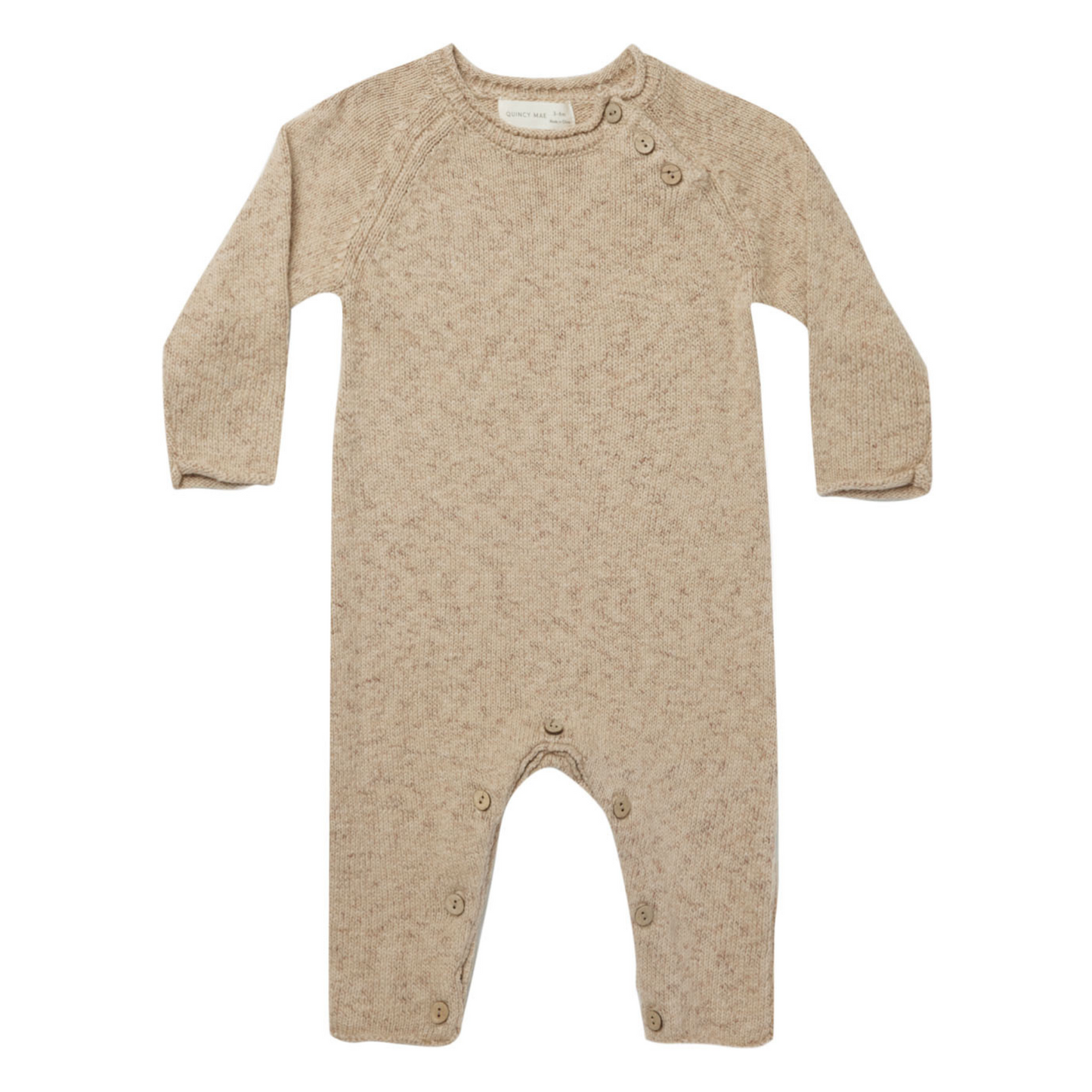 Speckled Knit Jumpsuit, Latte