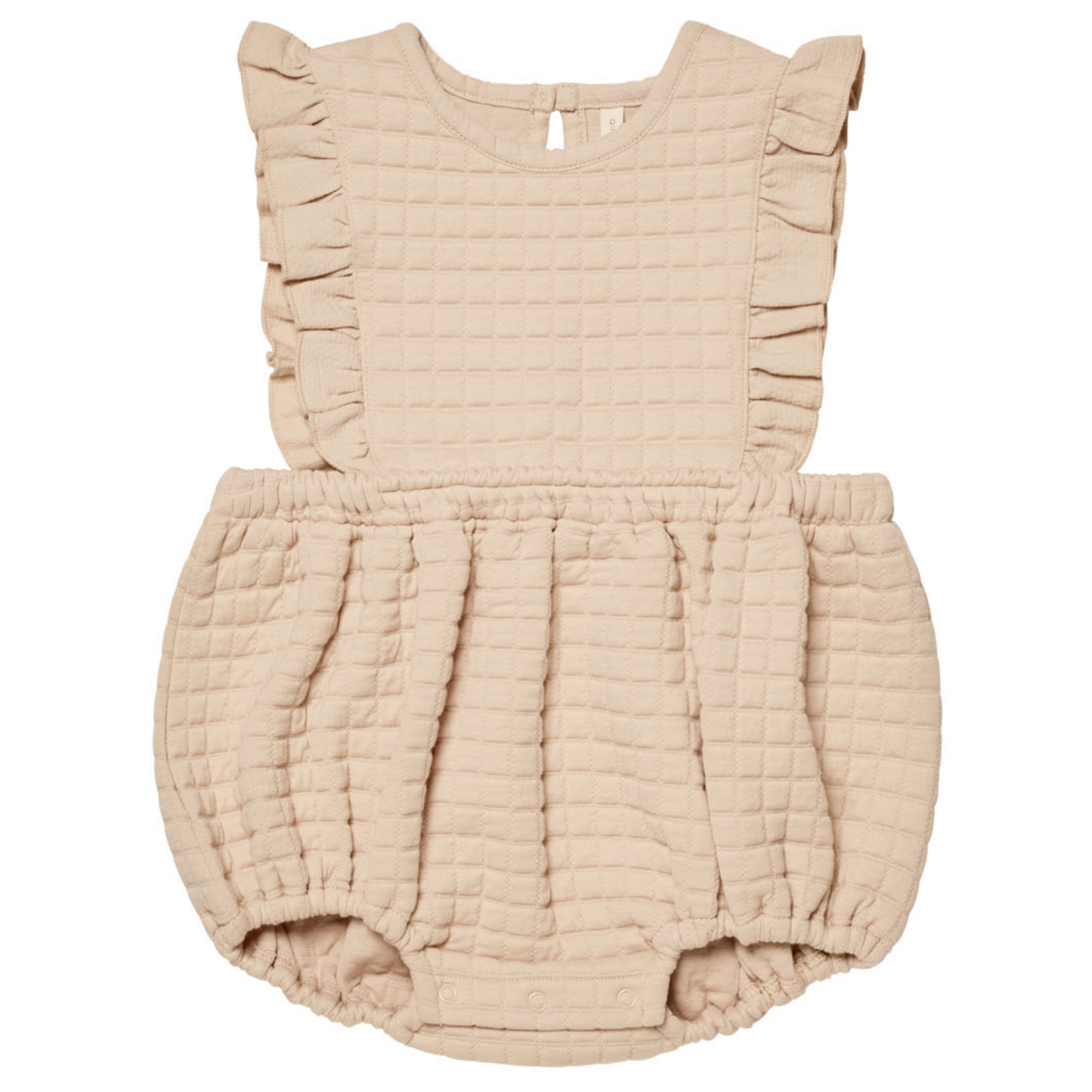 Organic Ruffle Bubble Romper, Shell