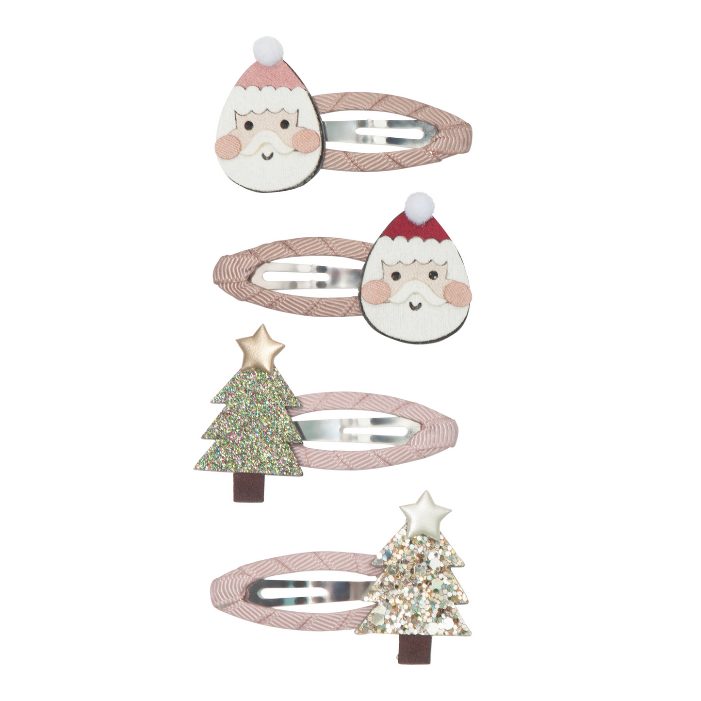 Santa & Christmas Tree Hair Clip Set
