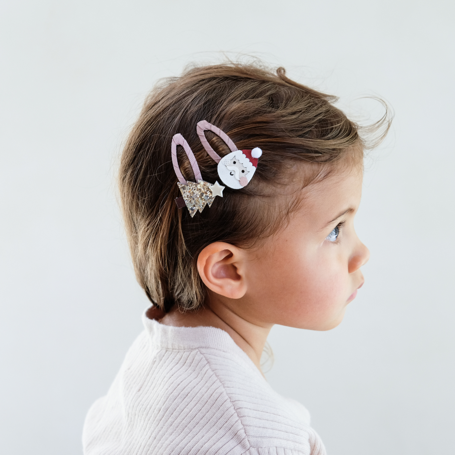 Santa & Christmas Tree Hair Clip Set